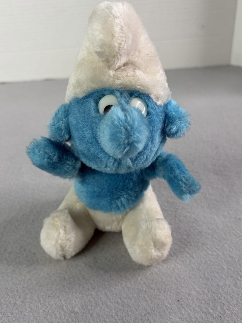 Vintage 1980 Peyo 8" Blue Smurf Plush Stuffed Animal Original Wallace Berri